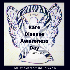 Zebra Stripes Awareness Ribbon Angel Art Painting Rare Disease Awareness Day Picture