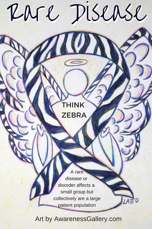 Zebra Stripes Awareness Ribbon Angel Art Painting