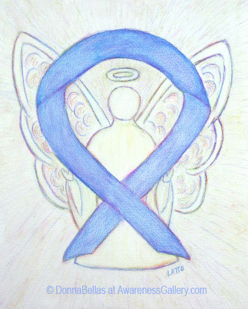 Periwinkle Awareness Ribbon Angel Art Painting Image