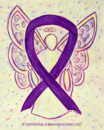 Purple Awareness Ribbon Angel Art Painting Image