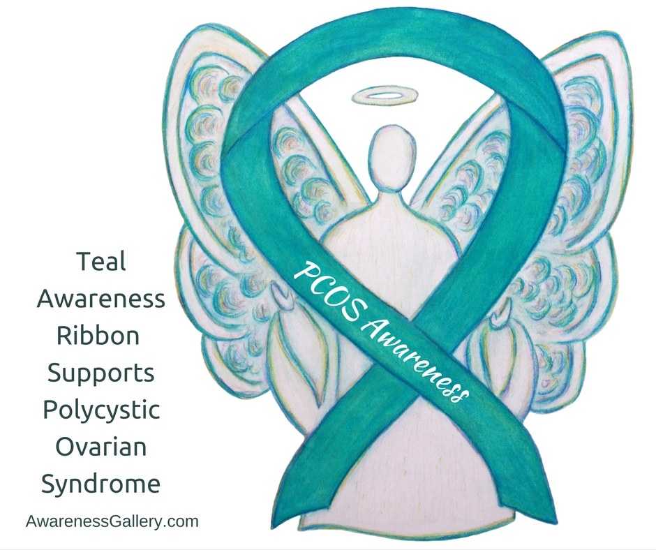PCOS Teal Awareness Ribbon Angel