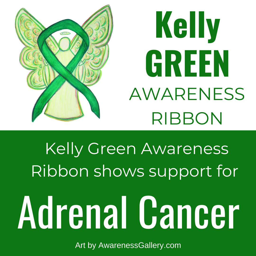 Kelly Green Awareness Ribbon for Adrenal Cancer