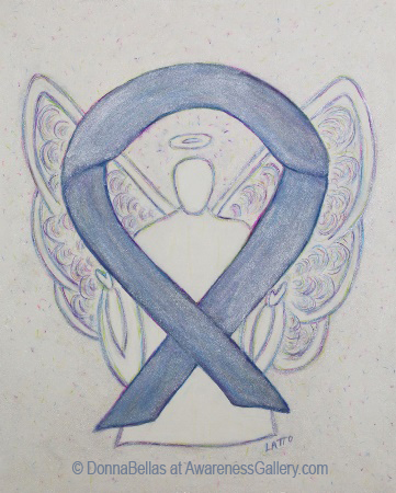 Silver Mystic Awareness Ribbon Angel Painting Art