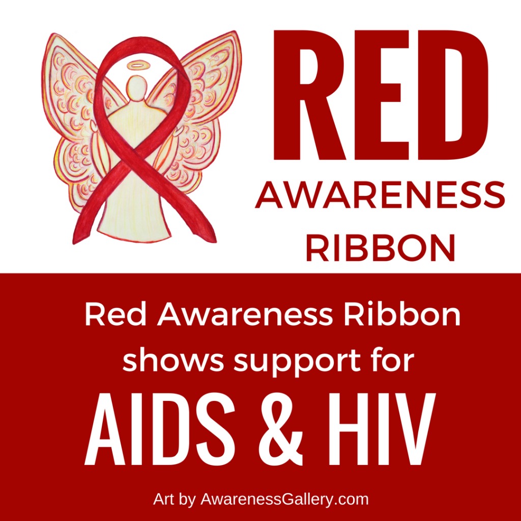 AIDS & HIV Red Awareness Ribbon Angel Art Gifts