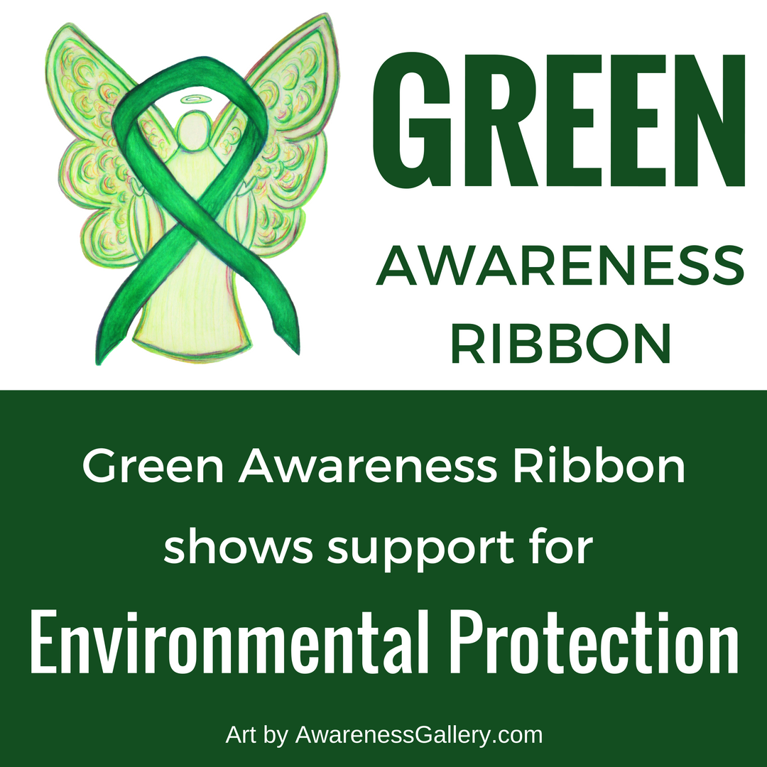 Environmental Protection Green Awareness Ribbon Angel