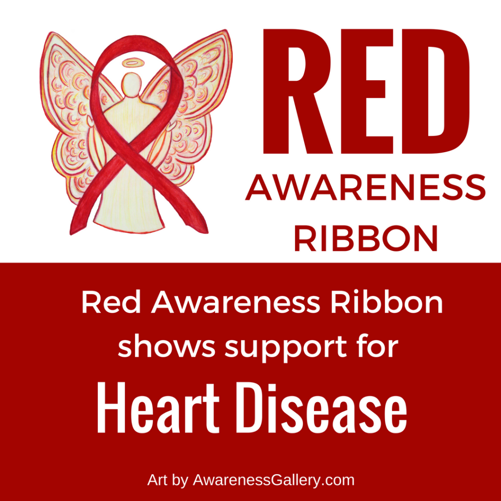 Heart Disease Red Awareness Ribbon Angel Gifts