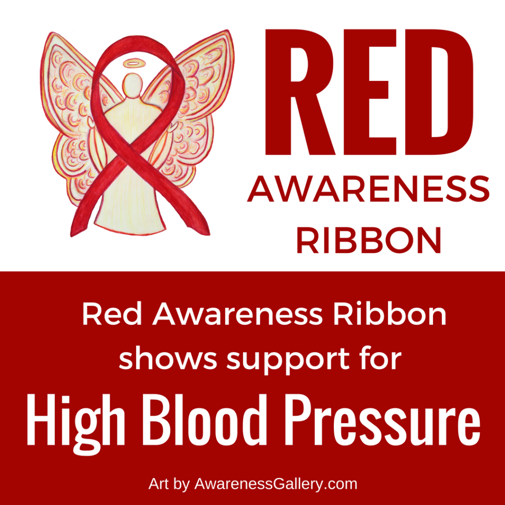 High Blood Pressure Red Awareness Ribbon Angel Gifts
