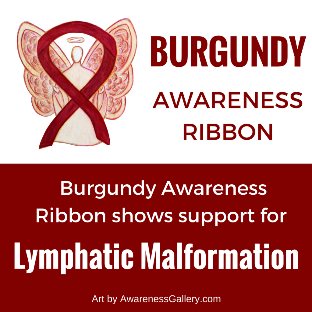 Lymphatic Malformation Burgundy Awareness Ribbon Angel Art Gifts