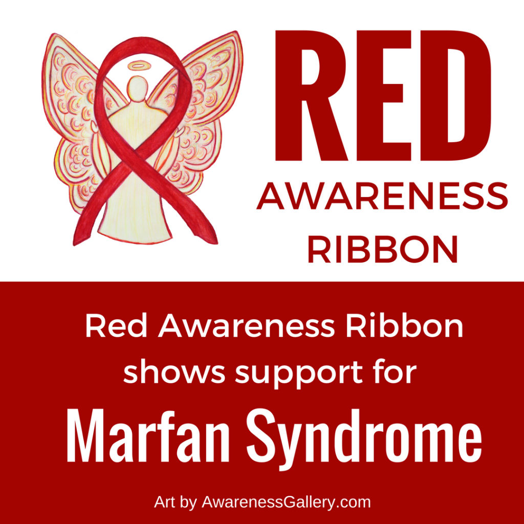 Marfan Syndrome Red Awareness Ribbon Angel Gifts