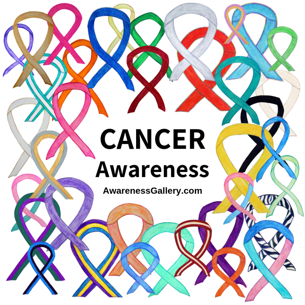 All Cancer Awareness Ribbon Art by Awareness Gallery