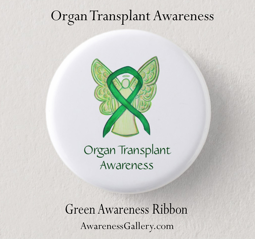 Organ Transplantation uses a Green Awareness Ribbon & Awareness Month is April