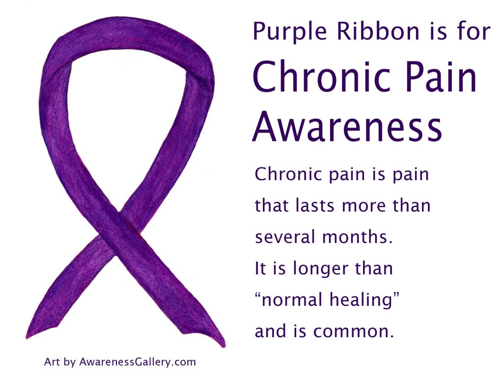 Chronic Pain Awareness Purple Ribbon Art and Gifts