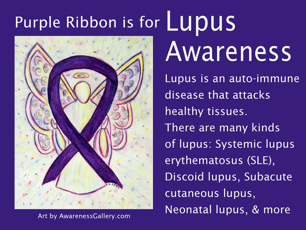 Purple Lupus Awareness Ribbon Angel Art Painting