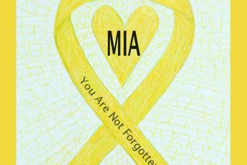 Yellow Missing in Action (MIA) Awareness Ribbon Heart Art - You Are Not Forgotten