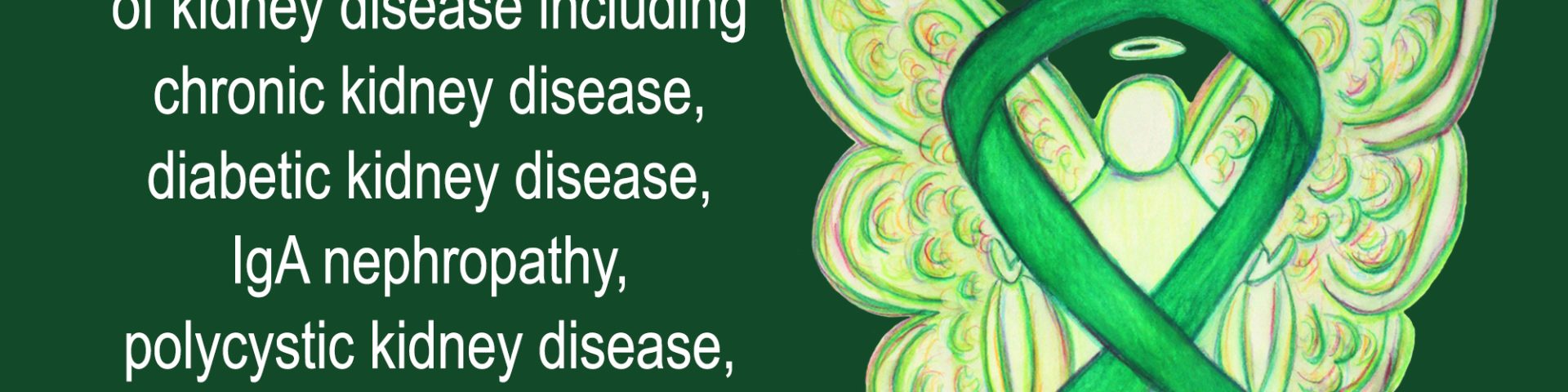 Kidney Disease Awareness Green Ribbon Angel Art Painting