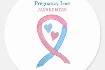 Pregnancy Loss Awareness Ribbon for Stillbirth and Miscarriage Hearts Art Sticker Decal